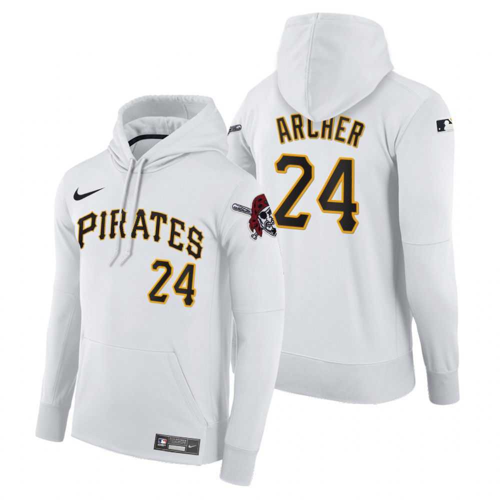Men Pittsburgh Pirates 24 Archer white home hoodie 2021 MLB Nike Jerseys